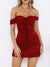Kvinders Off Shoulder Kjole Sweetheart Udsnit Let Strækbart Polyester 0