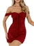 Kvinders Off Shoulder Kjole Sweetheart Udsnit Let Strækbart Polyester 2