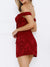 Kvinders Off Shoulder Kjole Sweetheart Udsnit Let Strækbart Polyester 3