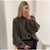 Kvinders Oversize Strikpullover med Let Stehkragen 5