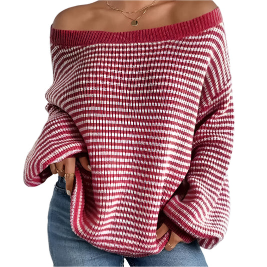 Kvinders Oversized Pullover Blød Strik med Lanternesleeves 0