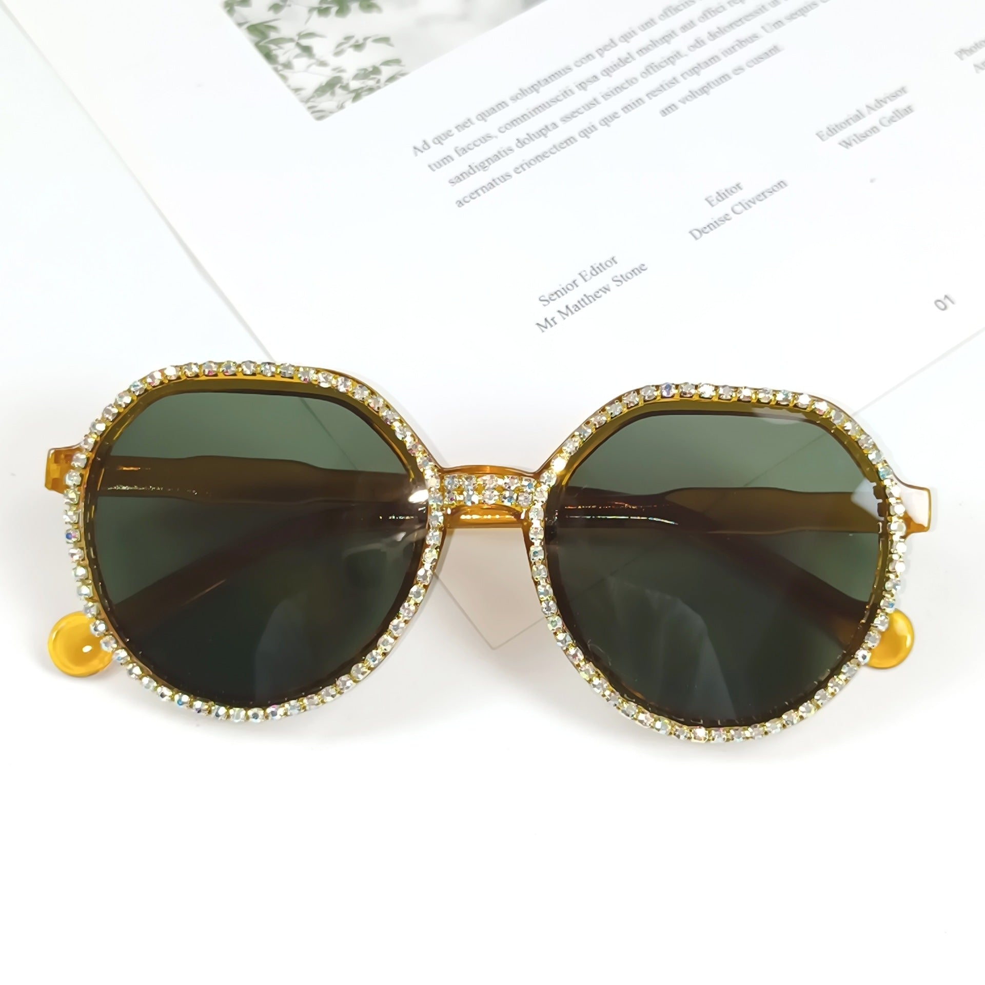 Kvinders Oversized Solbriller med Glitter 1