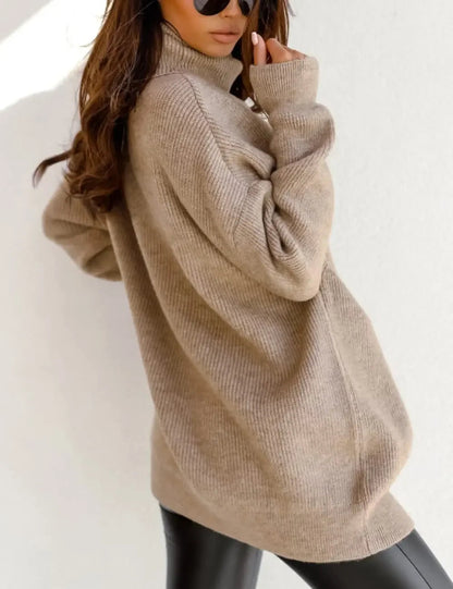 Kvinders Oversized Sweater Turtleneck Viskose Casual 2