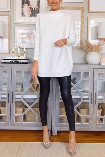 Kvinders Oversized Sweater med Falsk Halsudskæring 4