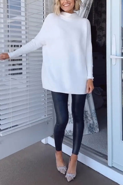 Kvinders Oversized Sweater med Falsk Halsudskæring 5