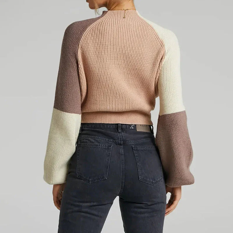 Kvinders Oversized Trøje med Mock-Hals og Klokkeærmer 2