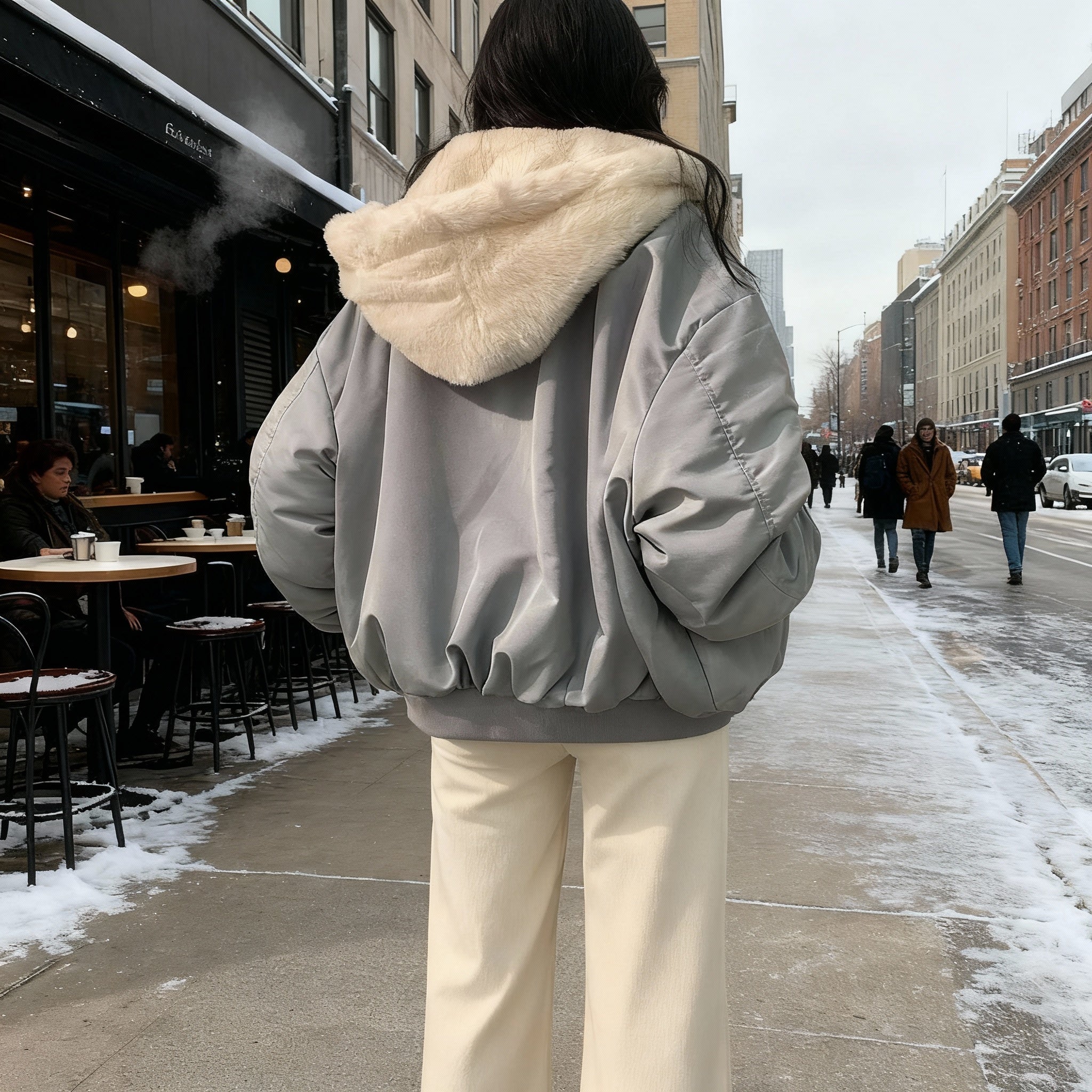 Kvinders Oversized Vinterfrakke med Termisk Komfort 2