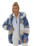 Kvinders Padded Plush Frakke med Kontrasterende Design 0