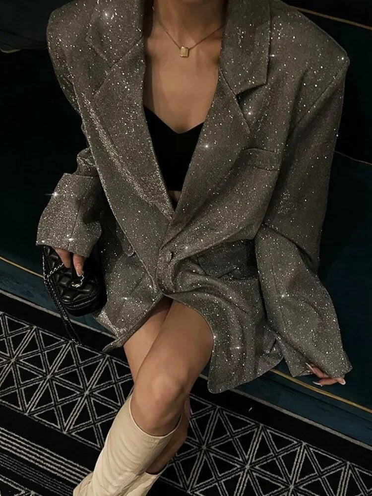 Kvinders Paillet Blazer Glamourøs 1