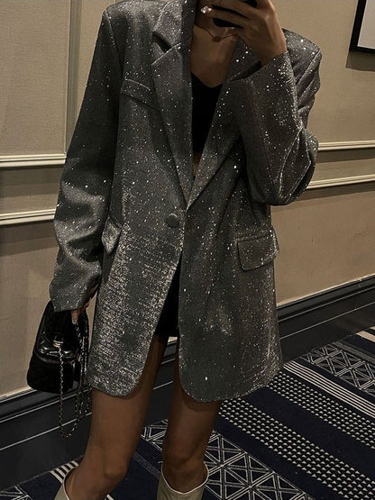 Kvinders Paillet Blazer Glamourøs 3