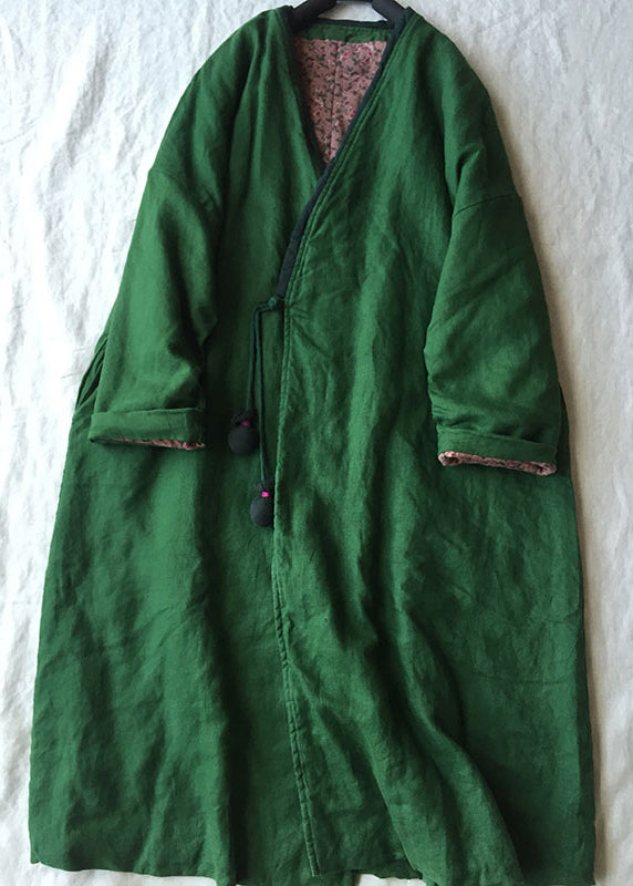 Kvinders Parka Jakke med V-Hals og Knapper 1