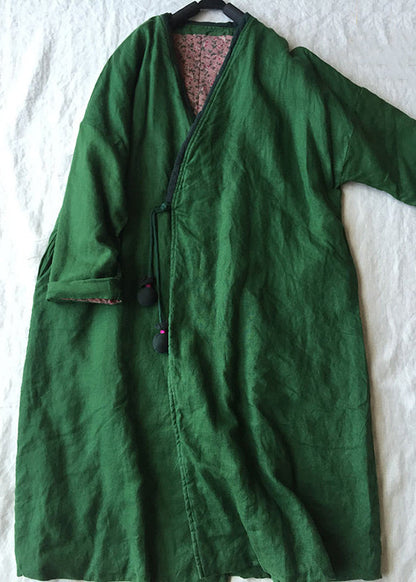 Kvinders Parka Jakke med V-Hals og Knapper 2