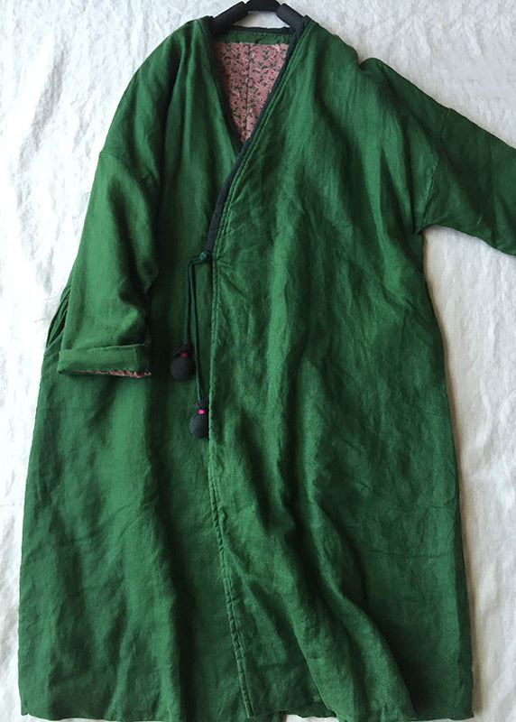 Kvinders Parka Jakke med V-Hals og Knapper 2