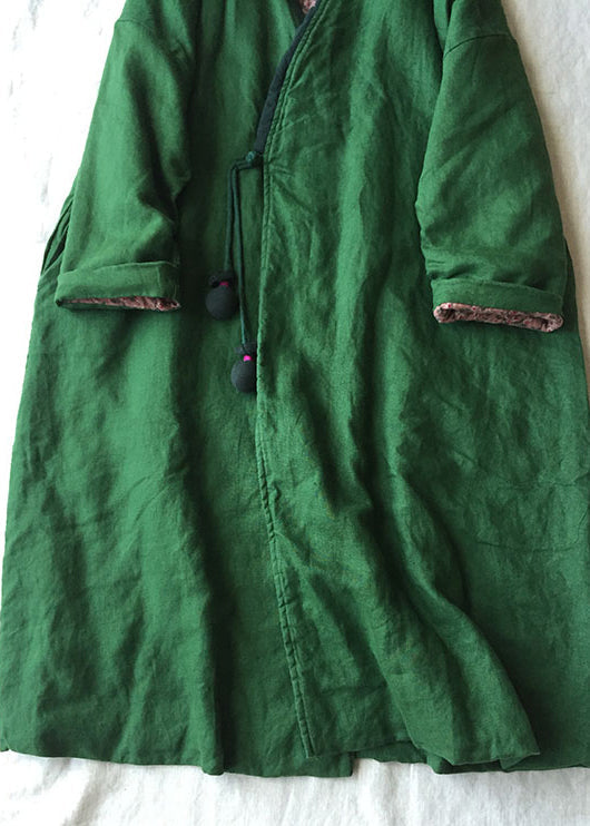 Kvinders Parka Jakke med V-Hals og Knapper 4