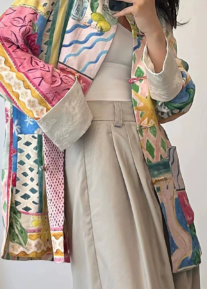 Kvinders Patchwork Top med Unikke Lommer og Farvebloktryk 4