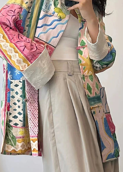 Kvinders Patchwork Top med Unikke Lommer og Farvebloktryk 4