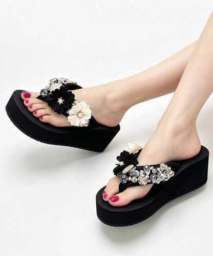 Kvinders Platform Sandaler med Blomst Detalje 3