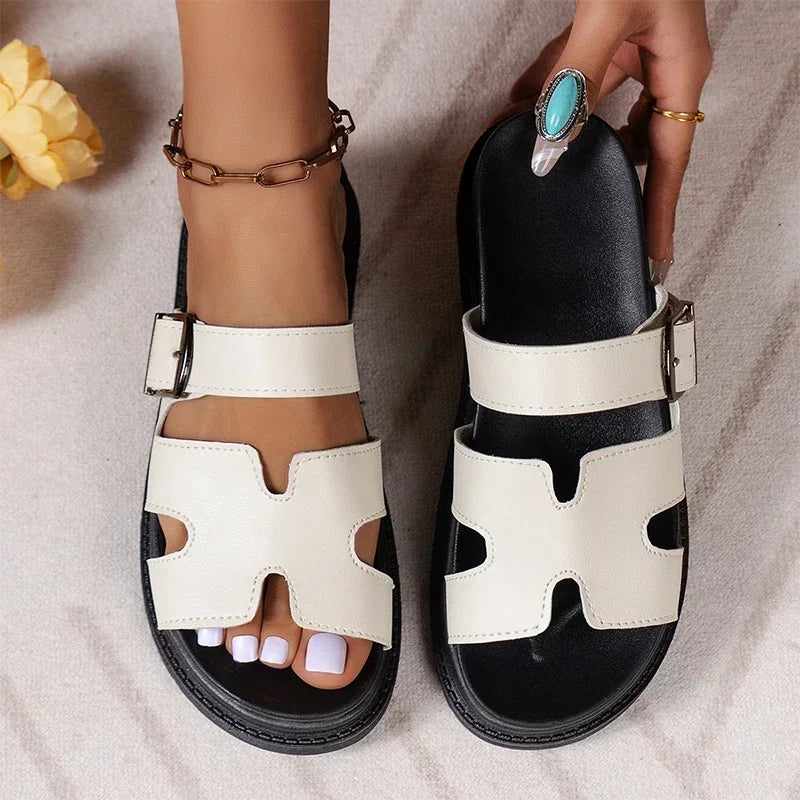 Kvinders Platform Sandaler med Læderstropper 3