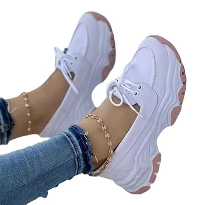 Kvinders Platform Sneakers Casual Åndbar Tekstil 4