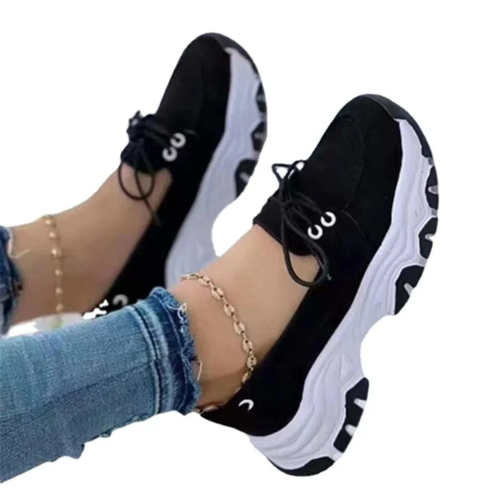 Kvinders Platform Sneakers Casual Åndbar Tekstil 5
