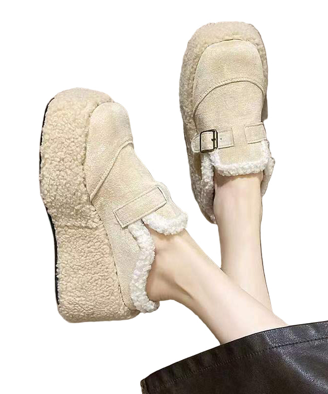 Kvinders Platform Wedge Sko med Uldforing Suede 0