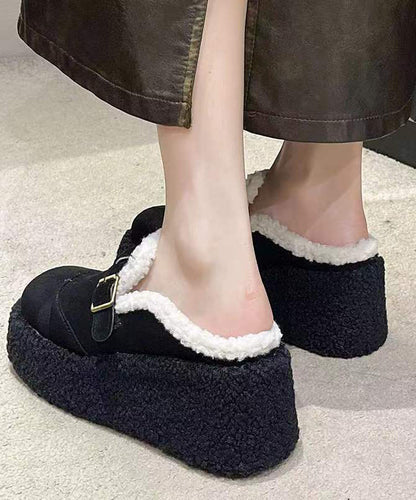 Kvinders Platform Wedge Sko med Uldforing Suede 4