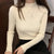 Kvinders Pullover Sweater Mock Neck Strikket 6