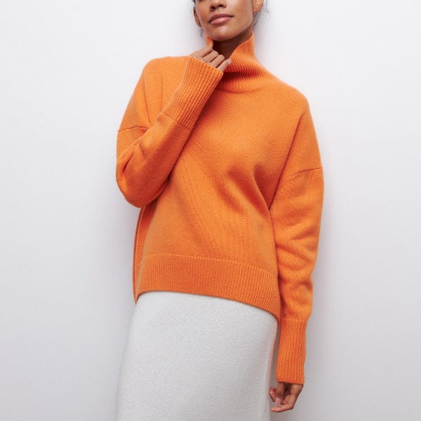 Kvinders Rullekrave Pullover Casual Design 4