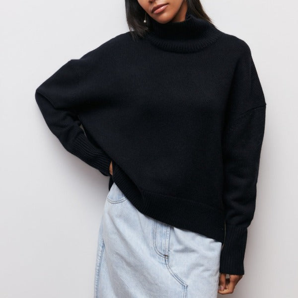Kvinders Rullekrave Pullover Casual Design 6