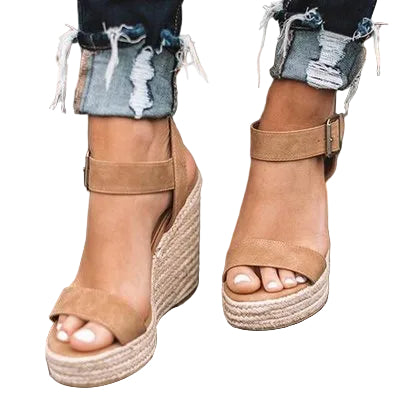 Kvinders Sandaler med Åben Tå og Kilehæl 0