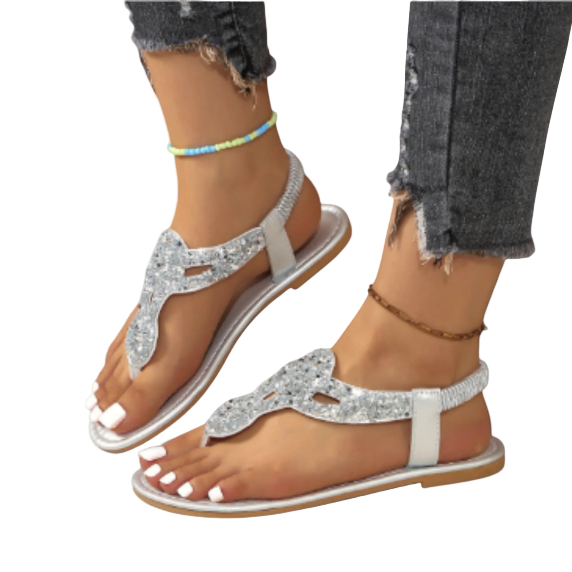 Kvinders Sandaler med Krystaller 0