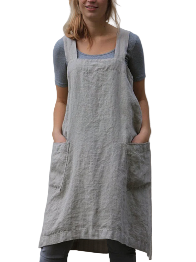 Kvinders Schürzenkleid med Lommer 0