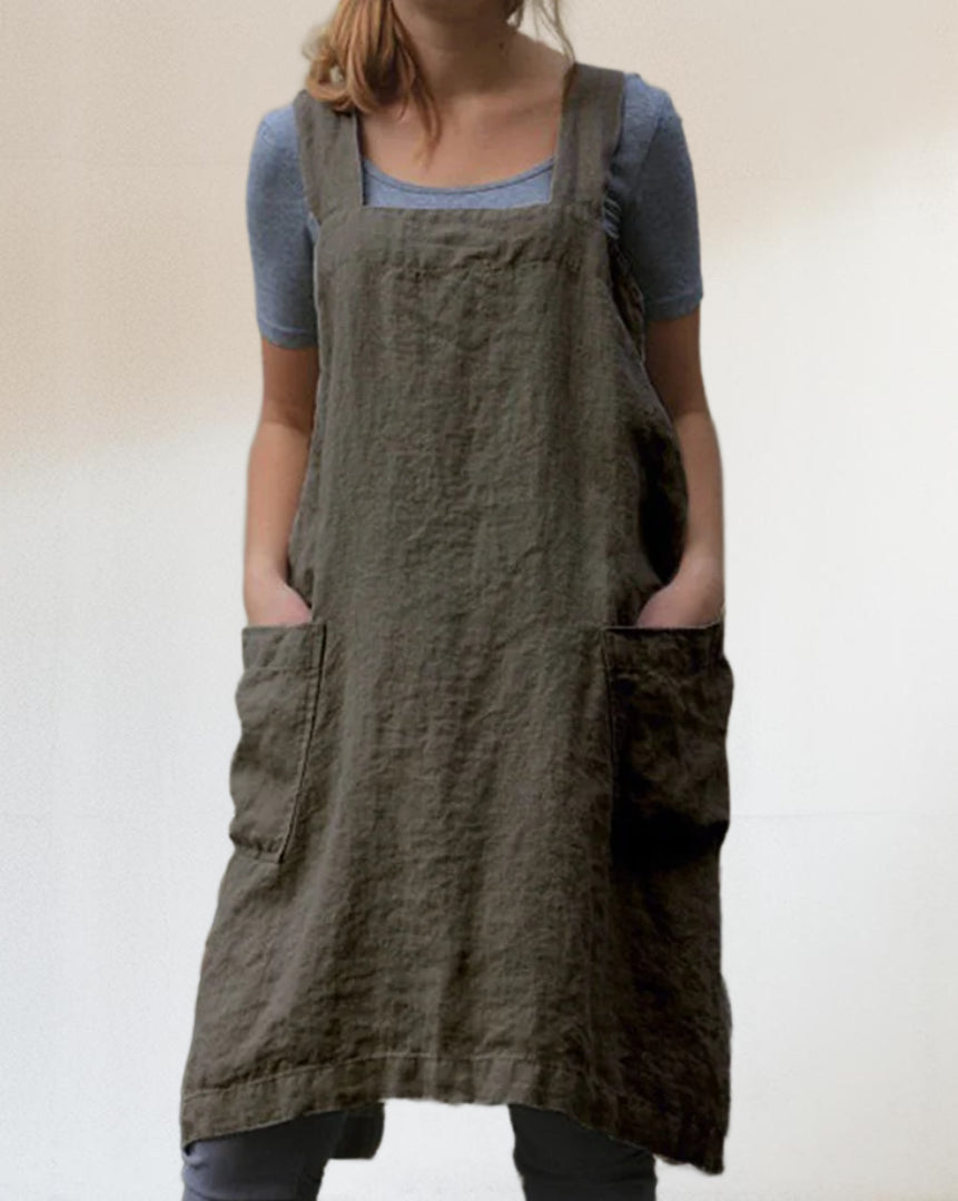 Kvinders Schürzenkleid med Lommer 4