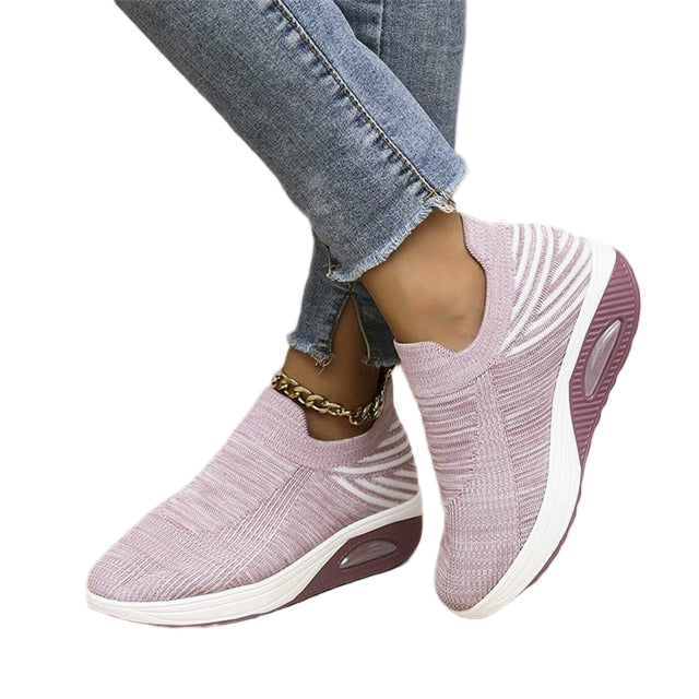 Kvinders Slip-On Sneakers Mesh Design Syntetisk med Luft Hæl 0