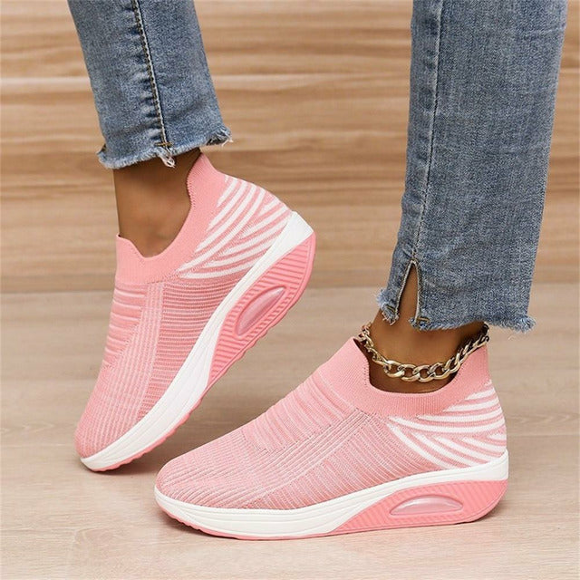 Kvinders Slip-On Sneakers Mesh Design Syntetisk med Luft Hæl 1