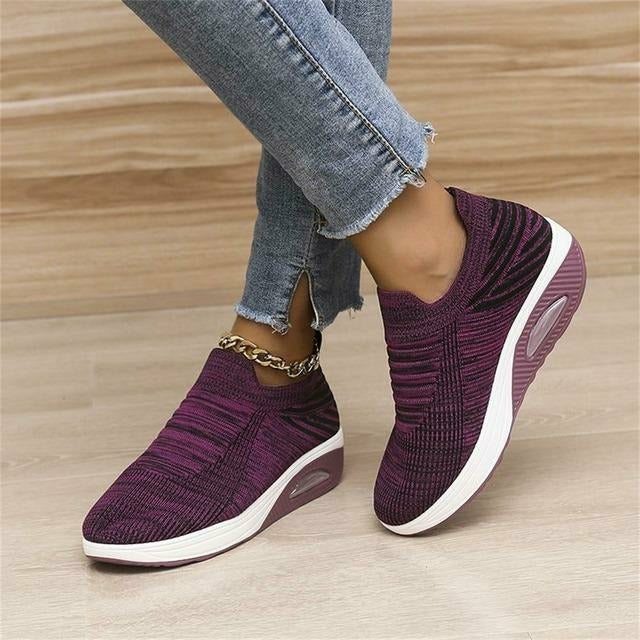 Kvinders Slip-On Sneakers Mesh Design Syntetisk med Luft Hæl 4