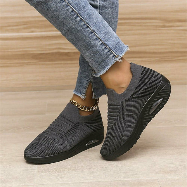 Kvinders Slip-On Sneakers Mesh Design Syntetisk med Luft Hæl 5