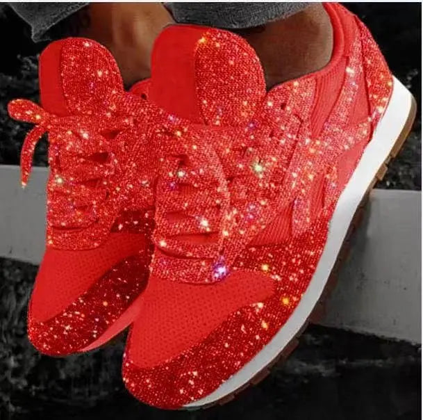 Kvinders Sneaker Med Pailletter Komfortabelt Design 3