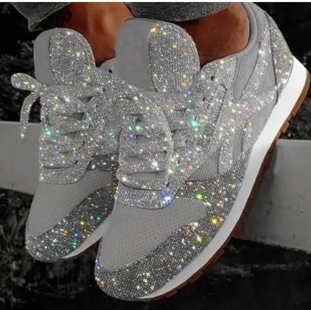 Kvinders Sneaker Med Pailletter Komfortabelt Design 4
