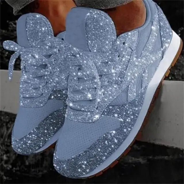 Kvinders Sneaker Med Pailletter Komfortabelt Design 5