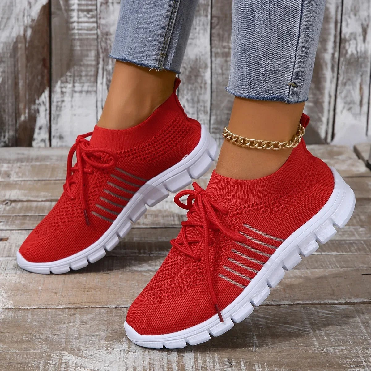 Kvinders Sneakers Aktiv Stil Åndbar Mesh 3