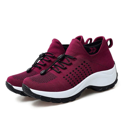 Kvinders Sneakers Platform Åndbart Stof 4