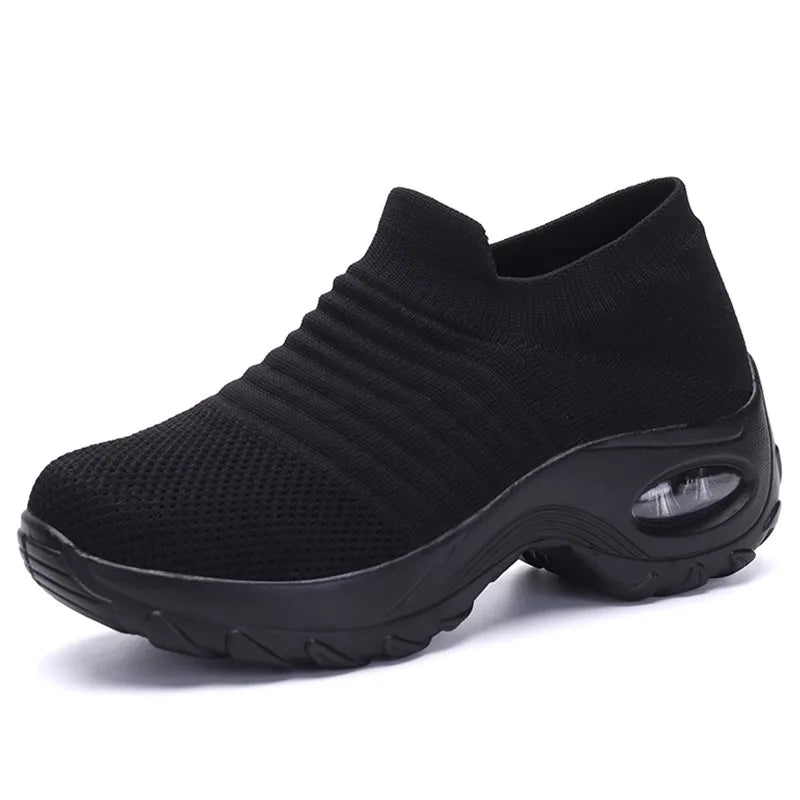 Kvinders Sneakers Platform Åndbart Stof Gummi 6
