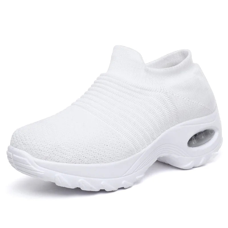 Kvinders Sneakers Platform Åndbart Stof Gummi 7