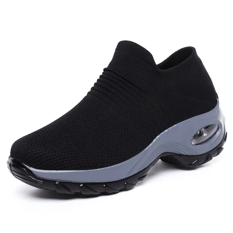 Kvinders Sneakers Platform Åndbart Stof Gummi 9