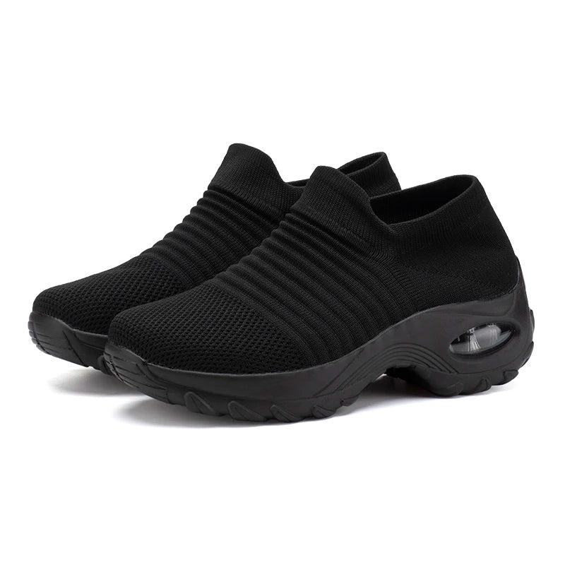 Kvinders Sneakers Sporty Åndbart Stof Gummi Sål 12