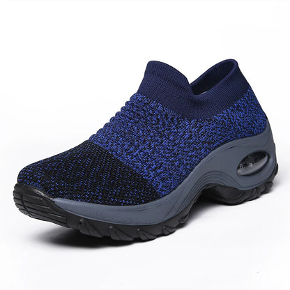 Kvinders Sneakers Sporty Åndbart Stof Gummi Sål 9