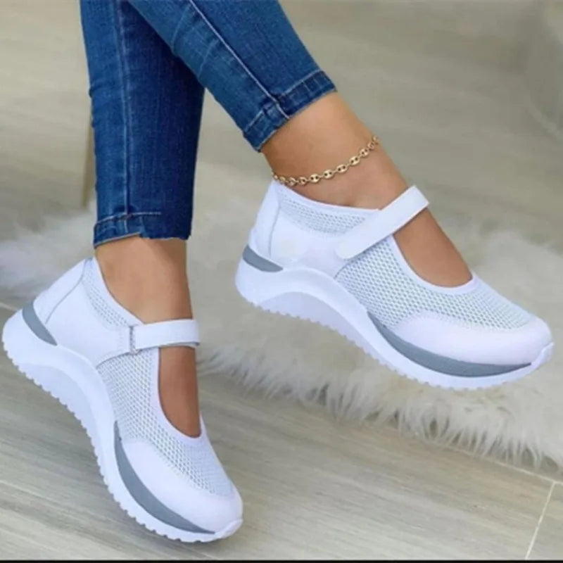 Kvinders Sneakers Strikket Casual Gummi Sål 0