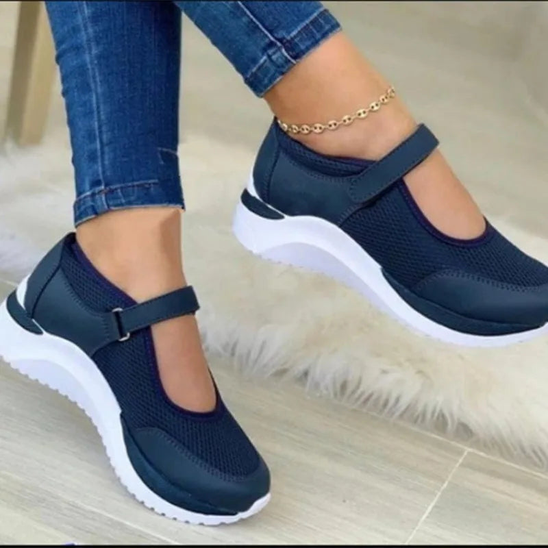 Kvinders Sneakers Strikket Casual Gummi Sål 1