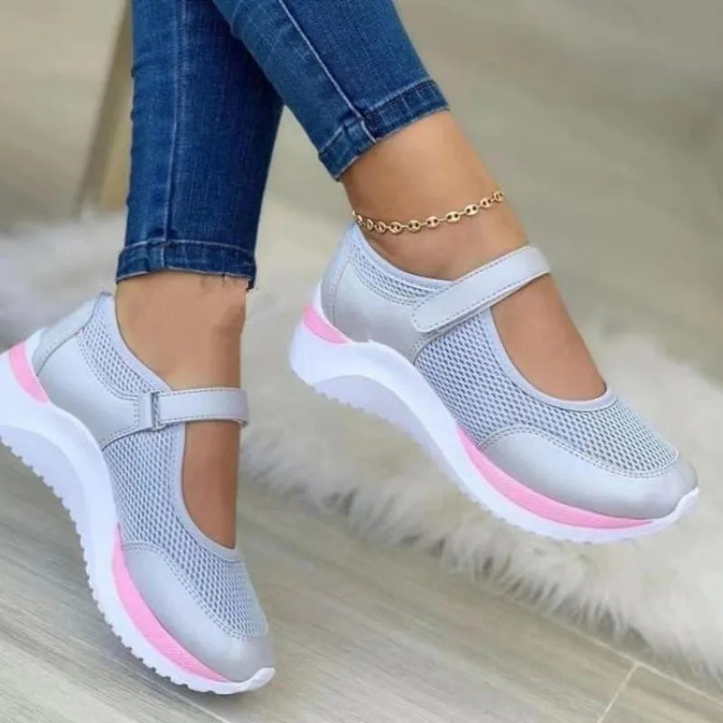 Kvinders Sneakers Strikket Casual Gummi Sål 3